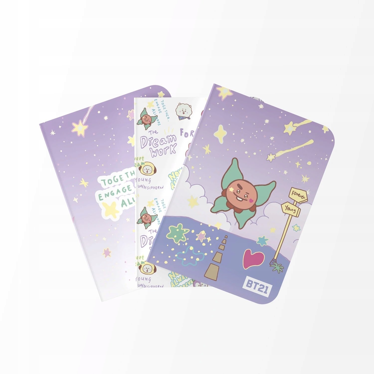 DimasTech BT21 - Zestaw zeszytów A6 SHOOKY 3 sztuki