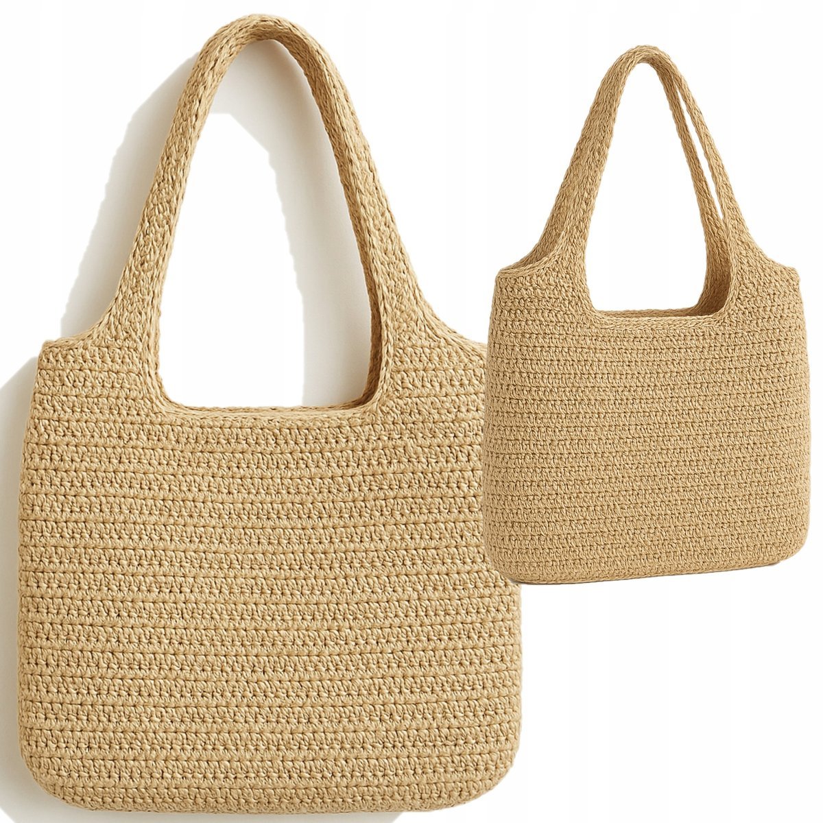 TORBA PLAŻOWA BOHO SŁOMIANA MIEJSKA SHOPPERKA NA PLAŻĘ NA ZAKUPY DUŻA