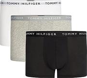 Majtki męskie - Tommy Hilfiger Męski pakiet 3 bokserów Trunks Bielizna, White/Heather Grey/White/Black, L - miniaturka - grafika 1