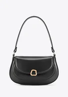 Torebki damskie - Damska minitorebka z imitacji skóry czarna - miniaturka - grafika 1