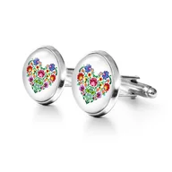 Spinki do mankietów i krawatów - Serce folkowe - spinki do mankietów - miniaturka - grafika 1