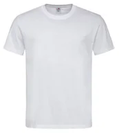 Koszulki męskie - Biały Bawełniany T-Shirt Męski Bez Nadruku -STEDMAN- Koszulka, Krótki Rękaw, Basic, U-neck - Stedman - miniaturka - grafika 1