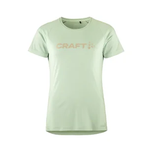 Damska Koszulka z krótkim rękawem CRAFT CORE ESSENCE LOGO TEE W 1911785-602000 – Zielony - Koszulki i topy damskie - miniaturka - grafika 1