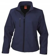 Kurtki damskie - Kurtka damska Softshell bez kaptura ocieplana Granatowy r. 2XL - miniaturka - grafika 1