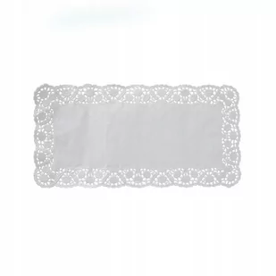 Serwetki ażurowe prostokątne białe 18x30cm 100 szt - Dekoracje i nakrycia stołu na imprezę - miniaturka - grafika 1