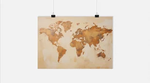 Plakat Mapa Świata - Plakat Podróżniczy - Plakat Odkrywcy - 71x51cm - Idealny do oprawienia w ramkę - Plakaty - miniaturka - grafika 1