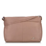 Torebki damskie - Damska shopperka ze skóry naturalnej z odpinaną rączką beżowa - miniaturka - grafika 1