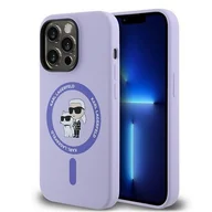 Etui i futerały do telefonów - Etui KARL LAGERFELD Silicone KC Heads MagSafe do Apple iPhone 14 Pro Fioletowy - miniaturka - grafika 1