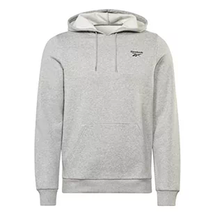 Reebok Męska bluza z kapturem z logo po lewej stronie, średni szary wrzosowy, L, Średni szary wrzos, L - Bluzy męskie - miniaturka - grafika 1