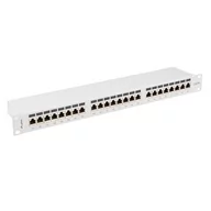 Szafy rack - Lanberg Patch panel 24 port 1U kat.6A ekranowany szary PPSA-1024-S - miniaturka - grafika 1