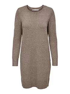 ONLY Women's ONLRICA Life L/S O-Neck Dress KNT NOOS sukienka mini, brązowa/szczegóły: melanż, S - Sukienki - miniaturka - grafika 1