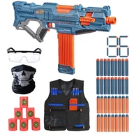 Zabawki militarne - Zestaw Pistolet Nerf Elite 2.0 Turbine CS-18 E9481 + kamizelka + bandana + okulary + cele + 50 strzałek - miniaturka - grafika 1