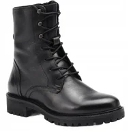 Botki damskie - GEOX HOARA BOTKI KLASYCZNE CZARNE SKÓRZANE 40 6AA - miniaturka - grafika 1