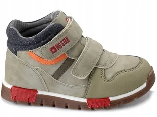 Buty Dziecięce Big Star EE374064 – Beżowe Trzewiki na Rzepy, Wygodne - Buty dla dziewczynek - miniaturka - grafika 1