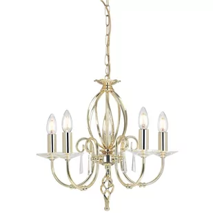 Elstead Lighting Aegean 5Lt Chandelier Polished Brass AG5 POL BRASS Elstead lampa wisząca stylowa świecznikowa AG5 POL BRASS ) - Lampy sufitowe - miniaturka - grafika 1