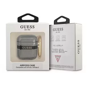 Guess  GUA2HHTSK AirPods cover czarny/black Strap Collection - Akcesoria do słuchawek - miniaturka - grafika 3
