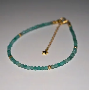 Bransoletka na nogę Szmaragd Jasny 3mm - Crystals Break - Bransoletki - miniaturka - grafika 1