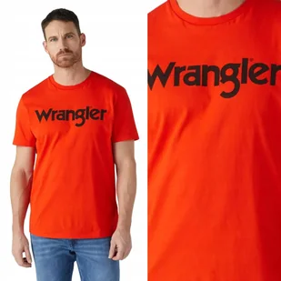 Wrangler LOGO TEE Orange.com T-SHIRT Z LOGO REGULAR FIT M - Koszulki męskie - miniaturka - grafika 1