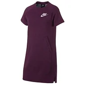 Sukienki - Nike Unisex dziecięca G Nsw Pe sukienka Bordeaux/Heather/Pink Foam M - miniaturka - grafika 1