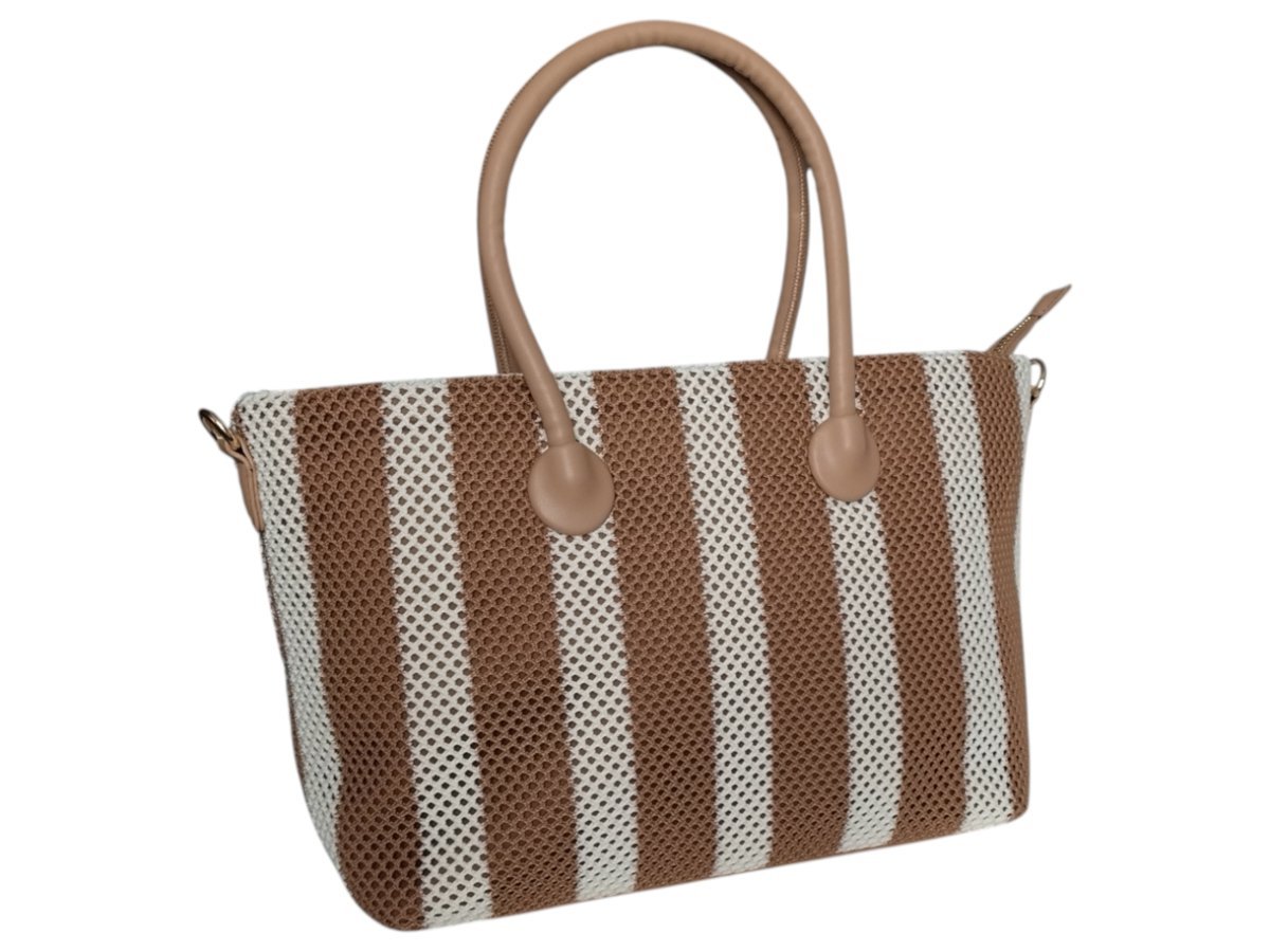 Shopper Damska Torba Na Ramię Modna Torebka Listonoszka Miejska, Beżowy