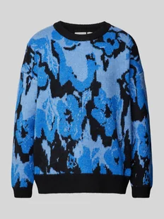 Sweter z dzianiny z okrągłym dekoltem model ‘POVOKE’ - Swetry damskie - miniaturka - grafika 1