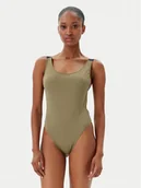 Stroje kąpielowe - Calvin Klein Swimwear Strój kąpielowy KW0KW02859 Zielony - miniaturka - grafika 1