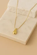 Naszyjniki - Naszyjnik celebrytka stal chirurgiczna 316L z zawieszką kroplą 41+5 cm - miniaturka - grafika 1