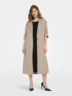 ONLY Trencz 15217799 Beżowy Relaxed Fit - Płaszcze damskie - miniaturka - grafika 1