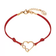 Bransoletki - Bransoletka serce nieskończoność srebro pozłacane - miniaturka - grafika 1