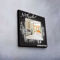 Lusterka do makijażu - CM WAL lity ma-025 ozdobnych lustro, lustro, kolorowa, 50 x 50 755MER1225 - miniaturka - grafika 1