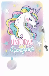 Pamiętnik kłódka A5/96 Włochacz MLF Rainbow Unicorn - Przybory szkolne - miniaturka - grafika 1