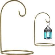 Biżuteria - akcesoria - Marrakesh Deco Estetyczny stojak na biżuterię wykonany z metalu w kolorze złotym o wysokości 20 cm haczyk na pasterza mały ze stojakiem jako dekoracja balkonu haczyk na lampion stojący jako dekoracja świąteczna lub dekoracja parapetu - miniaturka - grafika 1