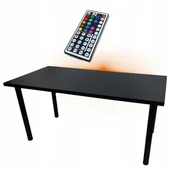 Biurka gamingowe - Biurko Gamingowe 160x80 Czarne Led Duże Producent - miniaturka - grafika 1