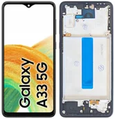 Części serwisowe do telefonów - WYŚWIETLACZ EKRAN LCD DO SAMSUNG A33 5G OLED RAMKA CZARNA SM-A336B A336B - miniaturka - grafika 1