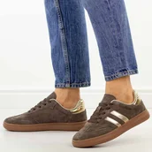 Półbuty damskie - Czekoladowe skórzane półbuty damskie Sergio Leone Sp106 - miniaturka - grafika 1