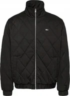 Kurtki męskie - TOMMY JEANS KURTKA MĘSKA CZARNA NA ZAMEK PIKOWANA L J_A - miniaturka - grafika 1