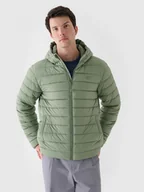 Kurtki męskie - Męska kurtka puchowa pikowana 4F 4FWAW24TDJAM484 - zielona - miniaturka - grafika 1