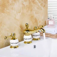 Baterie umywalkowe - Bateria umywalkowa retro PALOMA złota - miniaturka - grafika 1