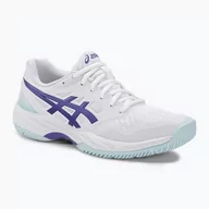 Buty sportowe damskie - Buty do squasha damskie ASICS Gel-Court Hunter 3 white/blue violet - miniaturka - grafika 1