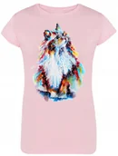 Koszulki i topy damskie - T-Shirt damski nadruk Kolorowy Kot Rozm.XXL - miniaturka - grafika 1