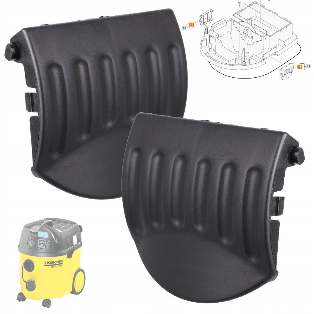 2x klapa klapy zamknięcia zaczepy Karcher do odkurzacza NT 361 ECO 561 611