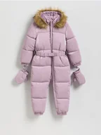 Spodnie i spodenki dla dziewczynek - Reserved - PIkowany kombinezon z ociepleniem - fioletowy - miniaturka - grafika 1