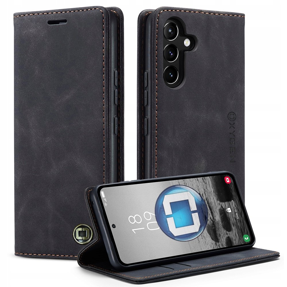 Etui na telefon portfel Skórzany case Oxygen BooK do Samsung Galaxy S25+