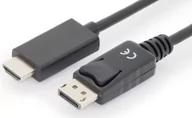 Adaptery i przejściówki - Digitus Kabel adapter DisplayPort 1.2 4K 60Hz UHD Typ DP/HDMI A M/M czarny 1m AK-340303-010-S - miniaturka - grafika 1