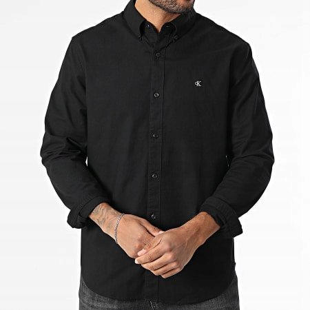 CALVIN KLEIN JEANS CZARNA MĘSKA KOSZULA CASUAL Z BAWEŁNY S 17BA
