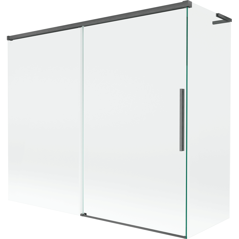 Mexen Rox L parawan nawannowy 2-skrzydłowy rozsuwany 180 + 90 x 150 cm, transparent, gun gray szczotkowany - 8C9L-180-090-66-00