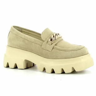 Beżowe mokasyny na platformie CARINII - Carinii - Mokasyny damskie - miniaturka - grafika 1