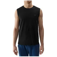 Koszulki sportowe męskie - Męski podkoszulek 4F Sleeveless M075 Rozmiar: M / Kolor: czarny - miniaturka - grafika 1