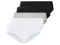 Majtki damskie - esmara® Figi damskie z bawełną, 5 pary (XL (48-50), Czarny/ szary/ biały) - miniaturka - grafika 1