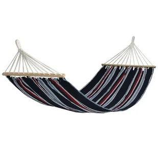 Hamak paski granat/czerwień drewno 200 x 100 cm - Hamaki - miniaturka - grafika 1